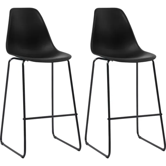 vidaXL barstole 2 stk. sort plast