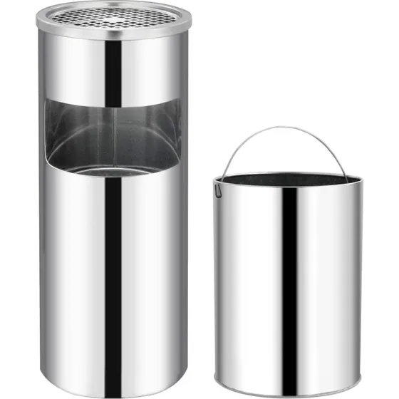 vidaXL Askebger med integreret skraldespand 30 L - rustfrit stl