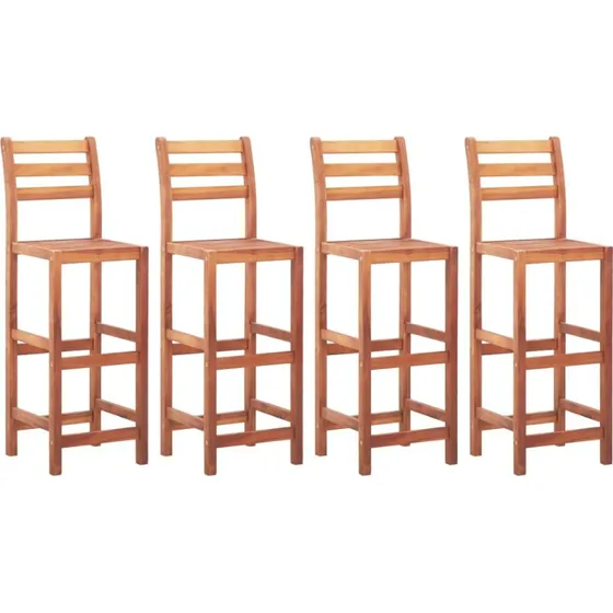 vidaXL Barstole 4 stk. i massivt akacietr (natur)