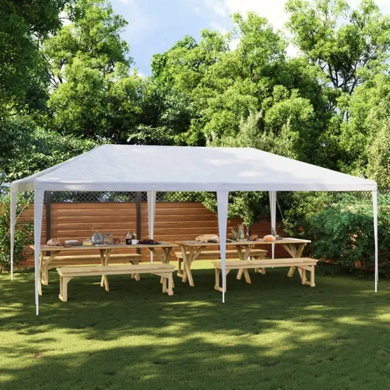 vidaXL festtelt 4x6 m hvid (UV- & vandafvisende)