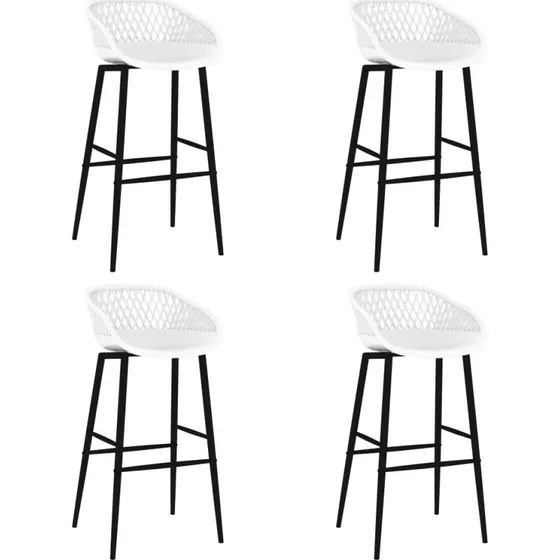 vidaXL barstole 4 stk. hvid (PP/metal)