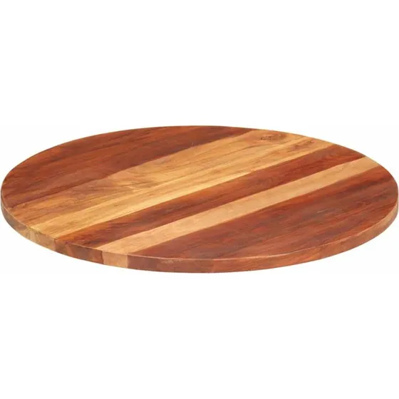 vidaXL rund bordplade i massivt akacietræ 70 cm, 25-27 mm