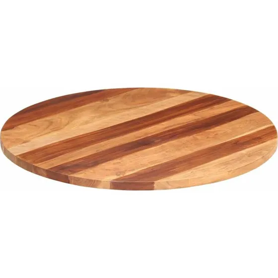 vidaXL rund bordplade 80 cm 25–27 mm massivt akacietræ