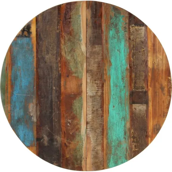 vidaXL rund bordplade 80 cm 15–16 mm massivt genbrugstræ