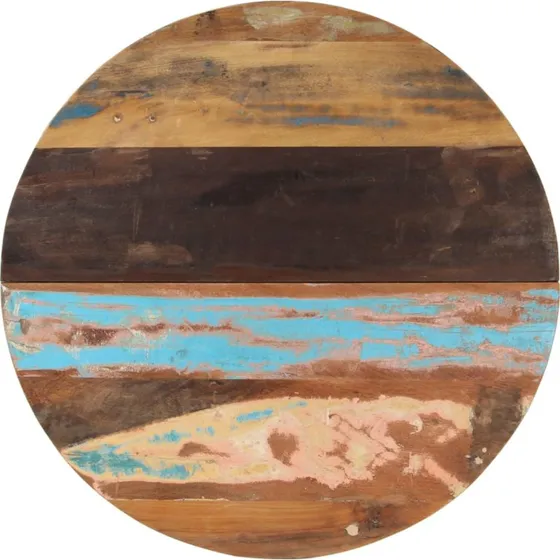 vidaXL rund bordsplade 80 cm, 25-27 mm massivt genbrugstræ