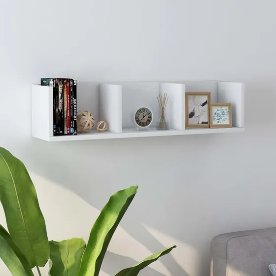 vidaXL CD-reol 75x18x18 cm konstrueret træ, hvid