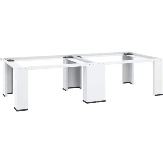 vidaXL dobbelt sokkel til vaskemaskine og trretumbler, hvid