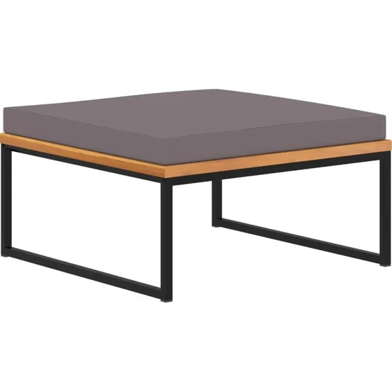 vidaXL fodskammel 66x66x36 cm massivt akacietræ mørkegrå
