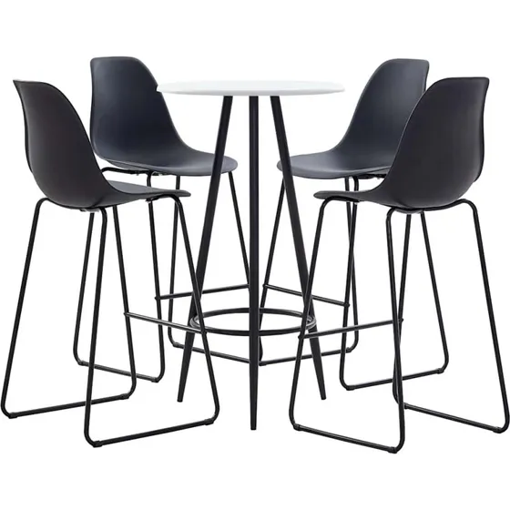 vidaXL barst 5 dele plastik, sort (MDF bord)