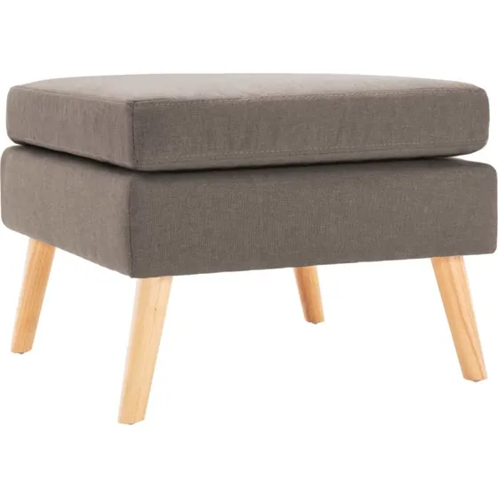 vidaXL fodskammel stof gråbrun 54x54x43,5 cm