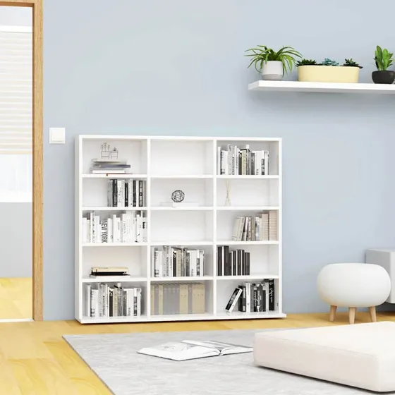 vidaXL CD-reol 100x23x89,5 cm hvid højglans