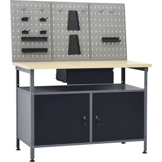 vidaXL arbejdsbnk med 3 vgpaneler, 300 kg