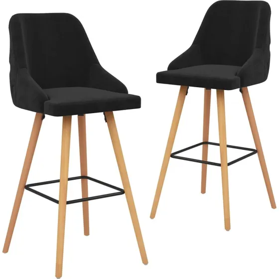 vidaXL 2-pak barstole i sort fljl og bgetr
