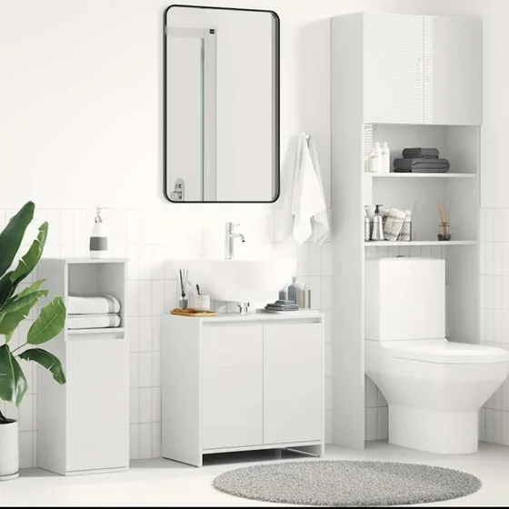 vidaXL badeværelsesskab 60x33x61 cm hvid højglans