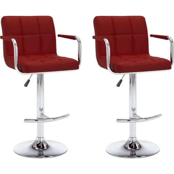 vidaXL barstole 2 stk. kunstlder vinrd, krom stel
