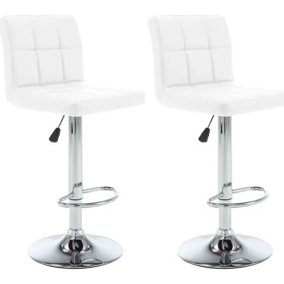 vidaXL barstole 2 stk. kunstlder  hvid