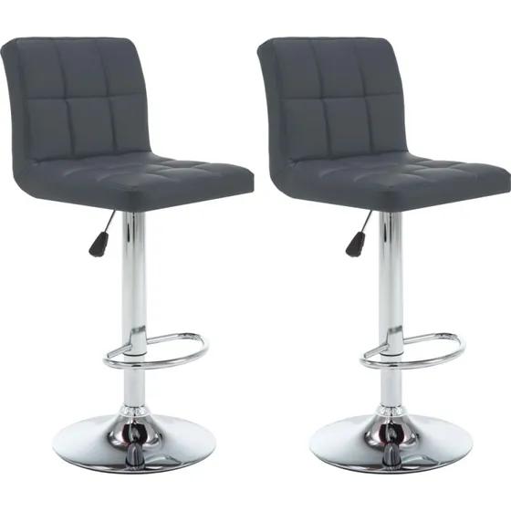 vidaXL Barstole 2 stk. kunstlder gr, kromstel