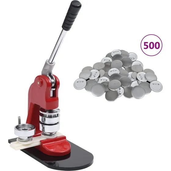 vidaXL badgemaskine 58 mm med 500 badges