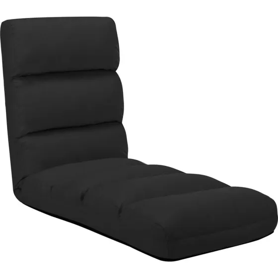 vidaXL Foldbar gulvstol i kunstlæder, sort