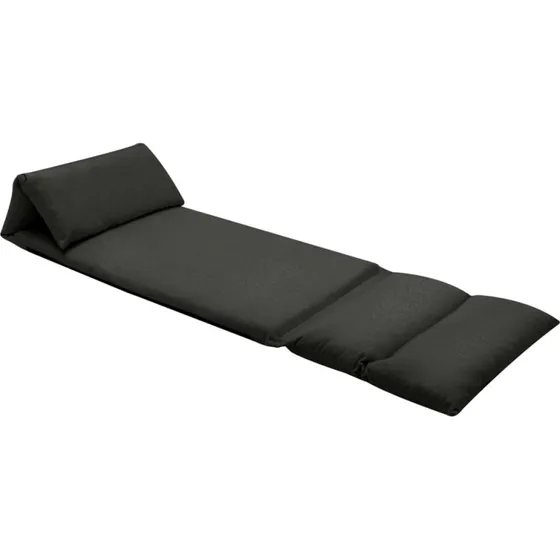 vidaXL foldbar gulvstol i mikrofiber, sort