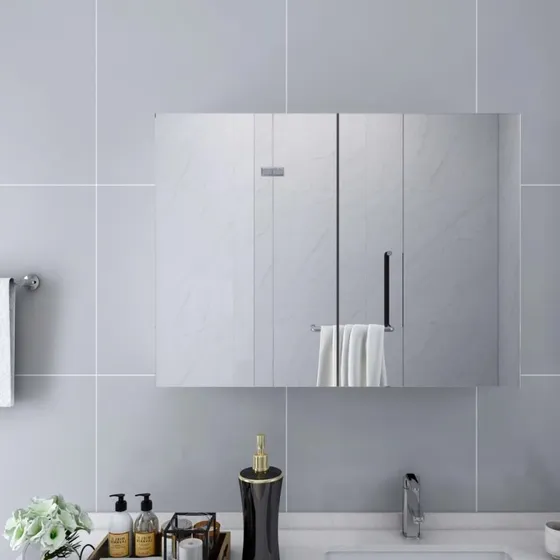 vidaXL Badevrelsesskab med spejl og LED 80x15x60 cm, hvid