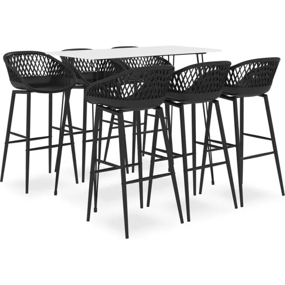 vidaXL barst 7 dele, hvid/sort