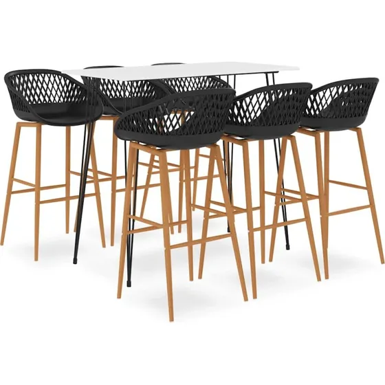 vidaXL Barst 7 dele - hvid/sort