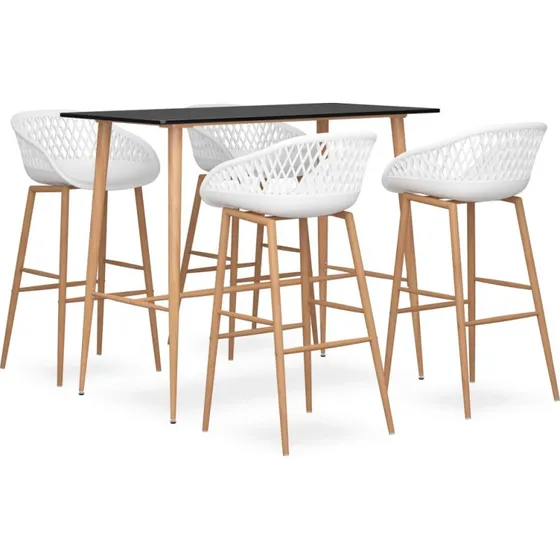 vidaXL barst 5 dele sort/hvid