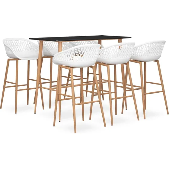 vidaXL barst 7 dele sort/hvid