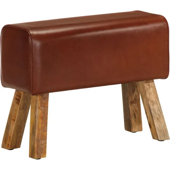 vidaXL bnk 58 cm gymnastikbuk gte lder & mangotr, brun