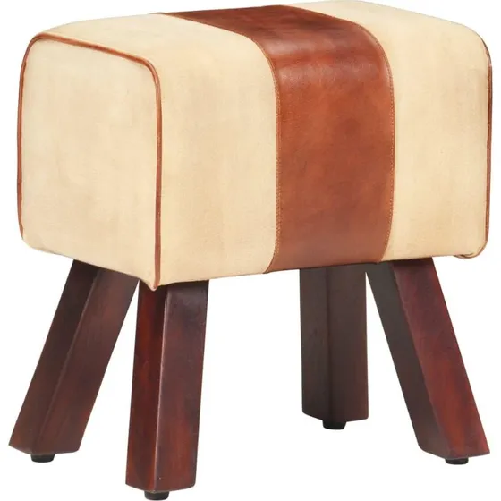 Bnk 38 cm gymnastikbuk i gte lder og massivt mangotr brun