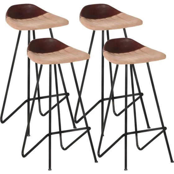 vidaXL barstole 4 stk. gte skind brun