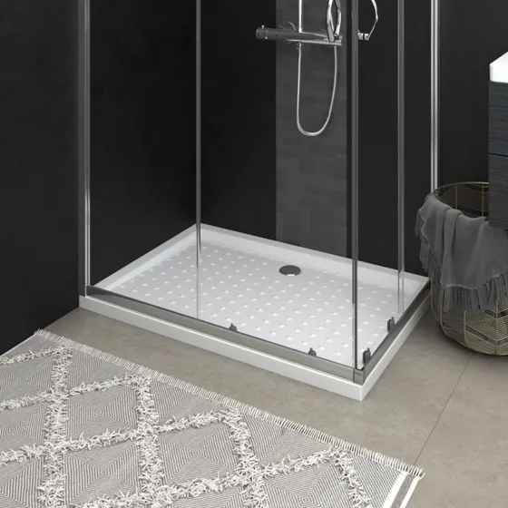 vidaXL brusekar 70x100x4 cm ABS hvid med dupper