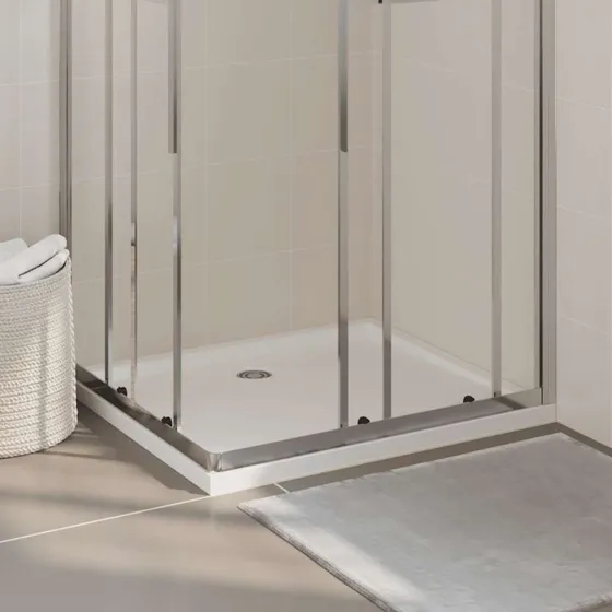 vidaXL brusekar 80x90 cm rektangulært ABS hvid