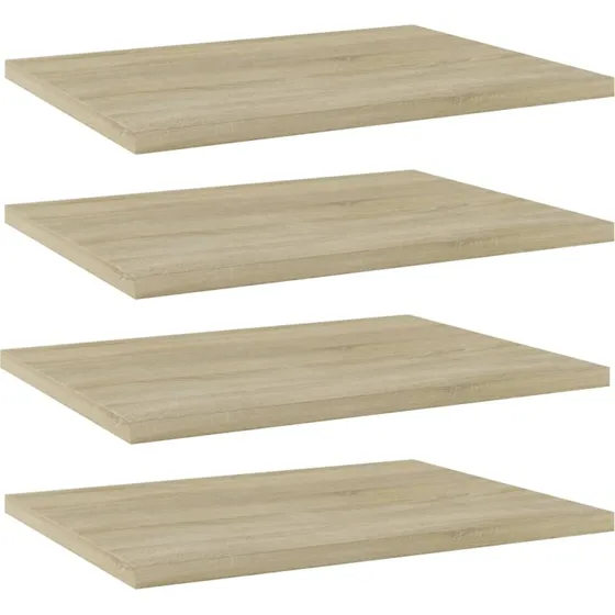 vidaXL væghylder 4 stk. 40x30x1,5 cm konstrueret træ Sonoma-eg