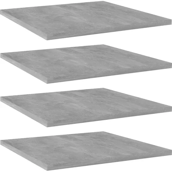 vidaXL væghylder 4 stk. 40 x 40 x 1,5 cm konstrueret træ, betongrå