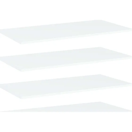 vidaXL boghylde 4 stk. 80x40x1,5 cm hvid (konstrueret træ)