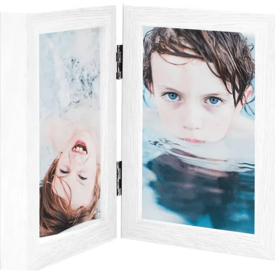 vidaXL folderamme til 2 billeder 2x(21x29,7 cm) hvid
