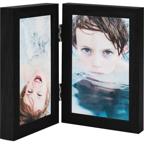 vidaXL folderamme til 2 billeder 2x(21x29,7 cm) sort