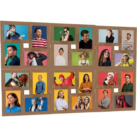 vidaXL collagebilledramme 24x(10x15 cm) MDF lysebrun