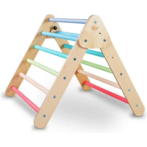 tiSsi® Pikler-trekant i birk, pastelfarver