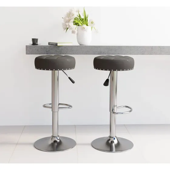 vidaXL barstole 2 stk. stof sort, højdejusterbare