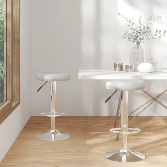 vidaXL barstole 2 stk. kunstlder gr, hjdejusterbare