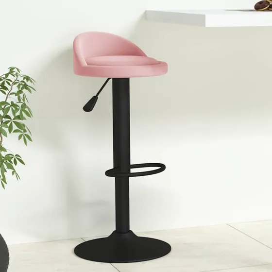 vidaXL barstol i fljl, justerbar og drejelig  pink