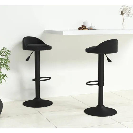 vidaXL barstole 2 stk. fljl sort, justerbar hjde