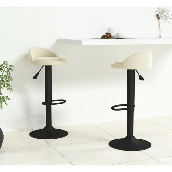 vidaXL barstole 2 stk. fljl creme