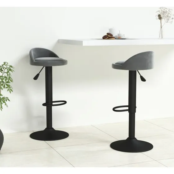 vidaXL barstole 2 stk. fljl mrkegr, hjdejusterbare