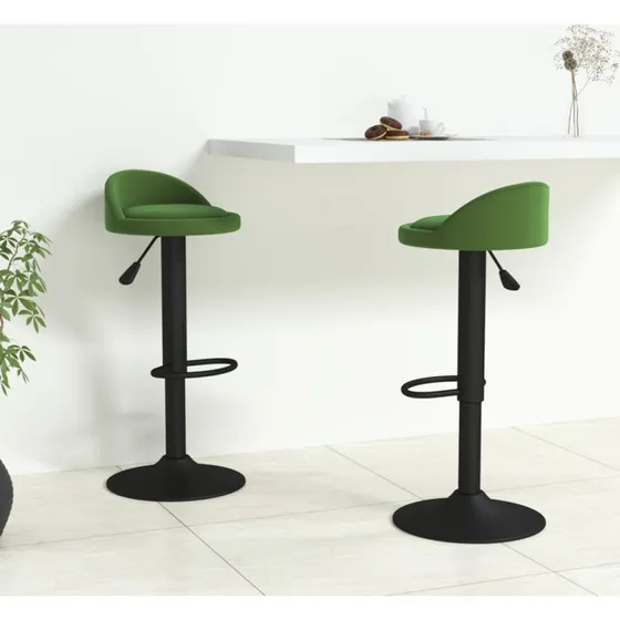 vidaXL barstole 2 stk. fljl mrkegrn, justerbare
