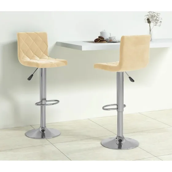 vidaXL barstole 2 stk. fljl creme, justerbare 360