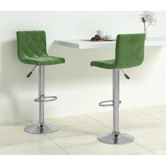 vidaXL barstole 2 stk. fljl mrkegrn, hjdejusterbare